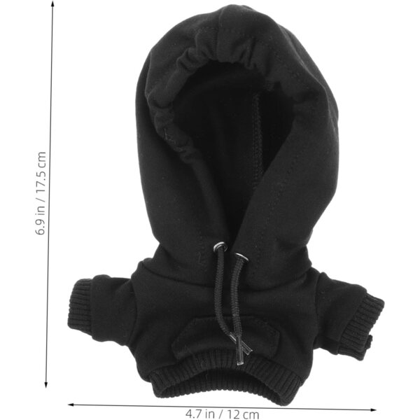 Mini Felpa con Cappuccio SOIMISS per Bambole - Accessorio in Cotone Nero 17,5x12cm