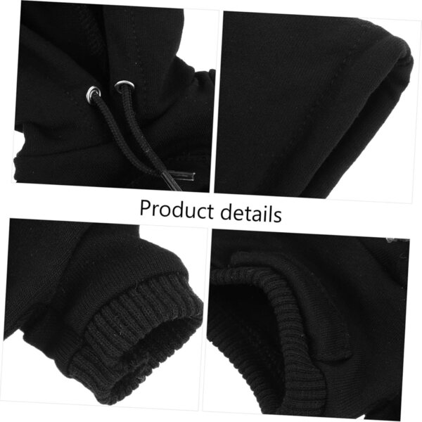 Mini Felpa con Cappuccio SOIMISS per Bambole - Accessorio in Cotone Nero 17,5x12cm
