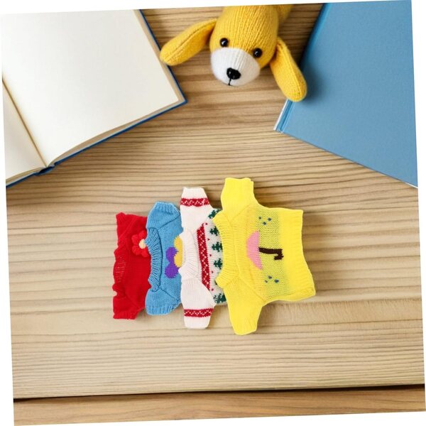 Set 4 Vestiti Lavabili per Orsetti di Peluche Morbidi e Colorati 20x12 cm