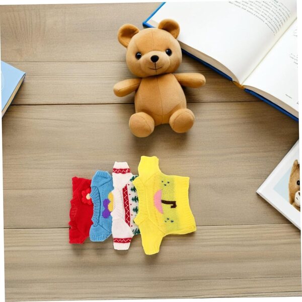 4-teilige Kleidung für Teddybär-Puppen aus weicher und waschbarer Häkelbaumwolle