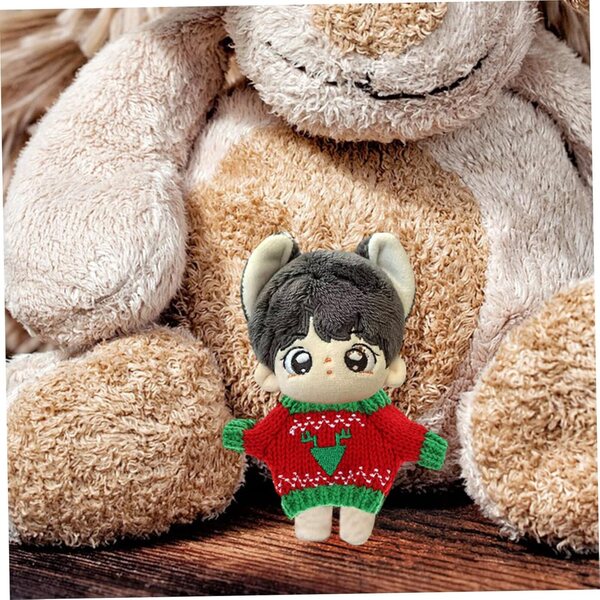 Pull di Peluche per Bambole NOLITOY Rosso e Verde, Morbido e Confortevole