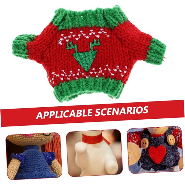 Pull di Peluche per Bambole NOLITOY Rosso e Verde, Morbido e Confortevole