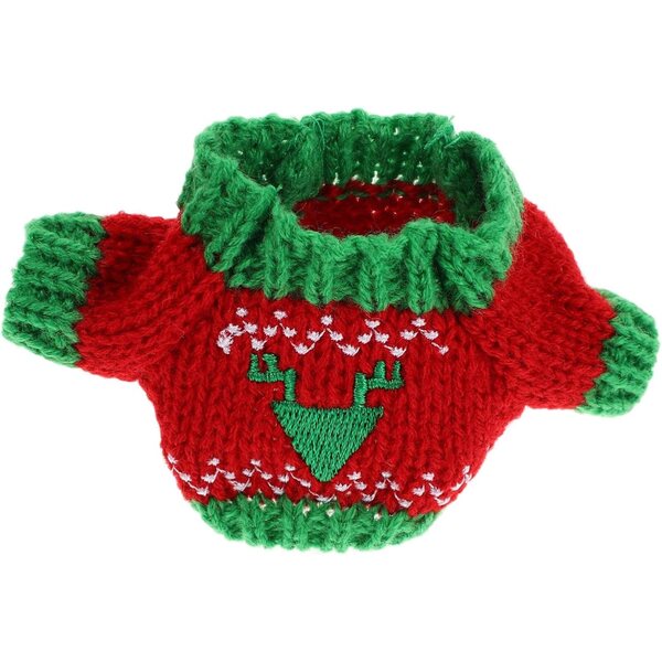 BESTonZON Mini Pull per Bambola in Cotone Rosso e Verde, Accessori Natalizi Miniatura