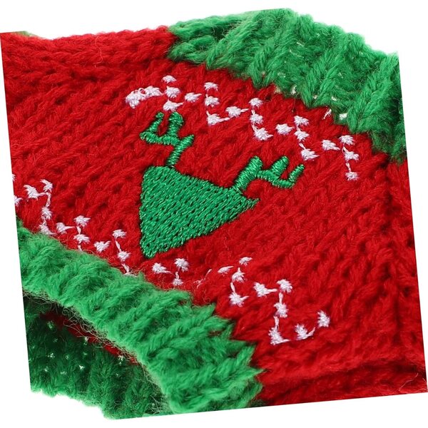 BESTonZON Mini Pull per Bambola in Cotone Rosso e Verde, Accessori Natalizi Miniatura