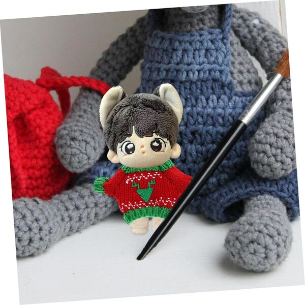 BESTonZON Mini Pull per Bambola in Cotone Rosso e Verde, Accessori Natalizi Miniatura