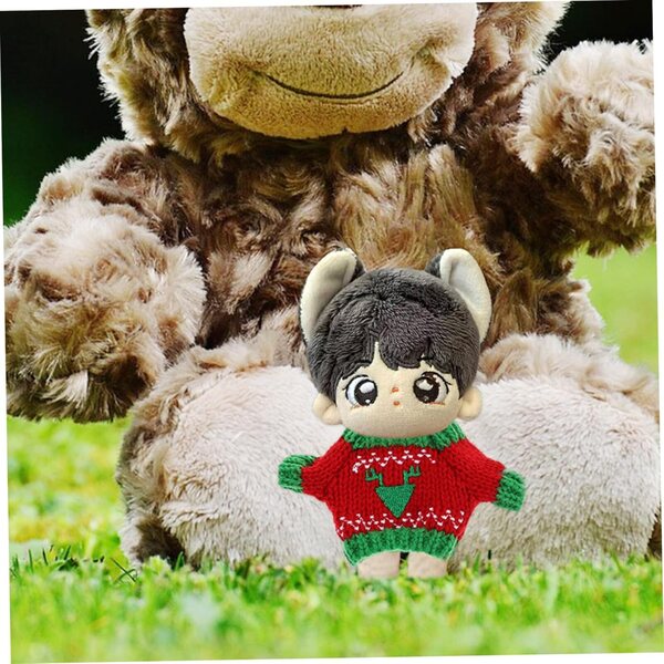 BESTonZON Mini Pull per Bambola in Cotone Rosso e Verde, Accessori Natalizi Miniatura