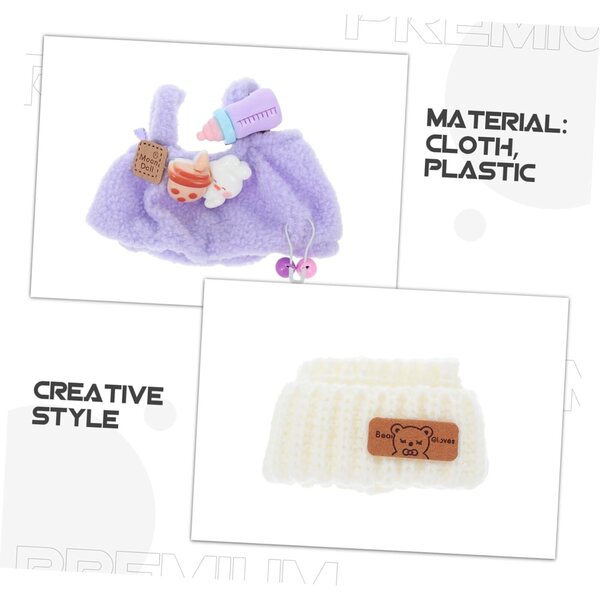 Tuta viola Hemobllo con cappello da orso bianco per bambole: vestito creativo e adorabile