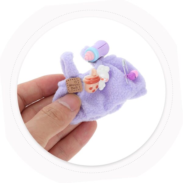 Tuta viola Hemobllo con cappello da orso bianco per bambole: vestito creativo e adorabile
