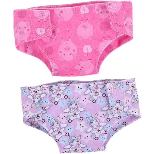 SOIMISS 2 Culottes in Tessuto per Bambole 18 Pollici, Riutilizzabili e Sicure