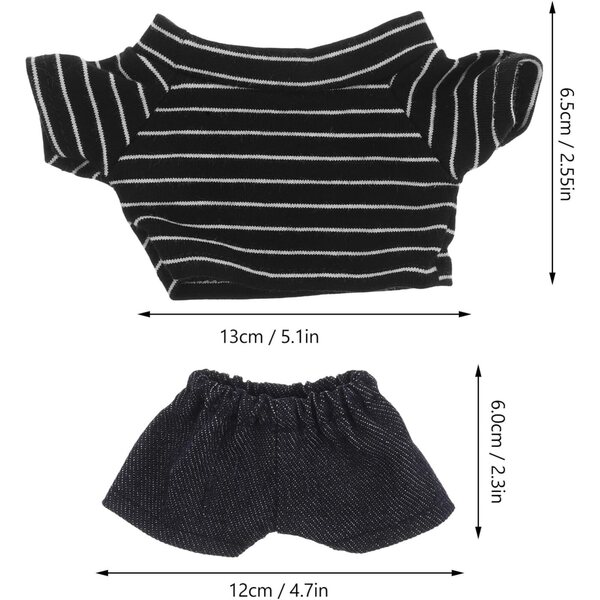 Costume BESTonZON per bambola Orsetto 20 cm con camicia e pantaloni Blu Navy