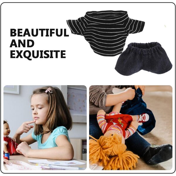 Costume BESTonZON per bambola Orsetto 20 cm con camicia e pantaloni Blu Navy