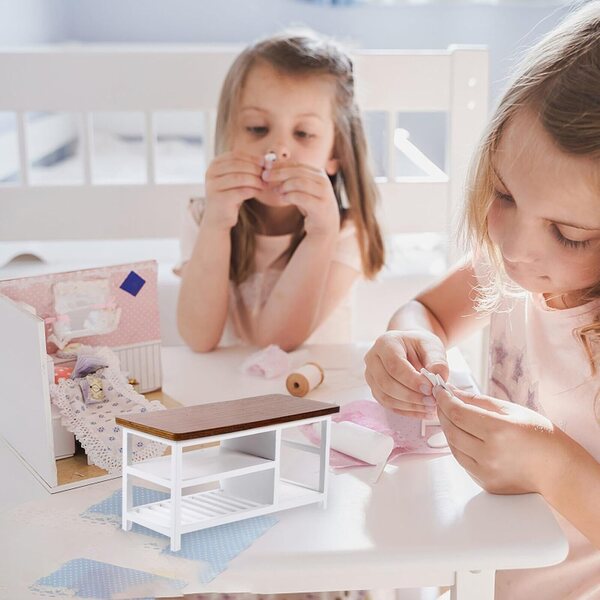Mini-Holztisch für Puppenhäuser, SOPOTUTU Miniatur-Dekomöbel