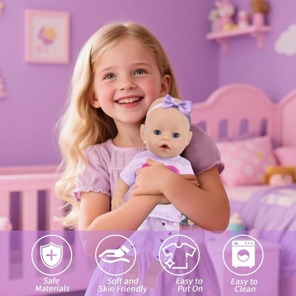 Kleidungs- und Zubehörset für 30–45 cm große Puppen mit Pony-Shirt und herzförmigen Shorts