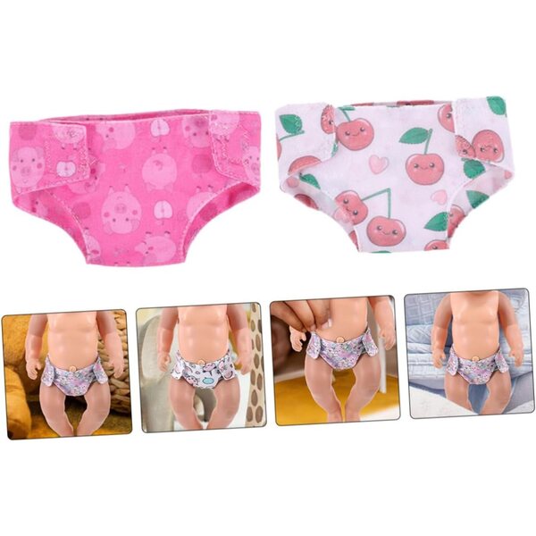 Set 2 Culottes Lavabili per Bambole 18 Pollici - Accessori Sottovesti Riutilizzabili Bambini