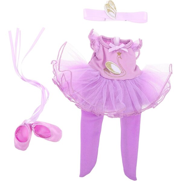 Ballettkostüm für NOLITOY-Puppen mit Schuhen und Accessoires, elegantes lila Tutu