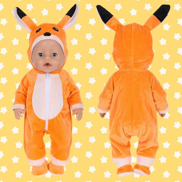 Abbigliamento Arancione per Bambole 35-43 cm con Salopette Renard e Calzini