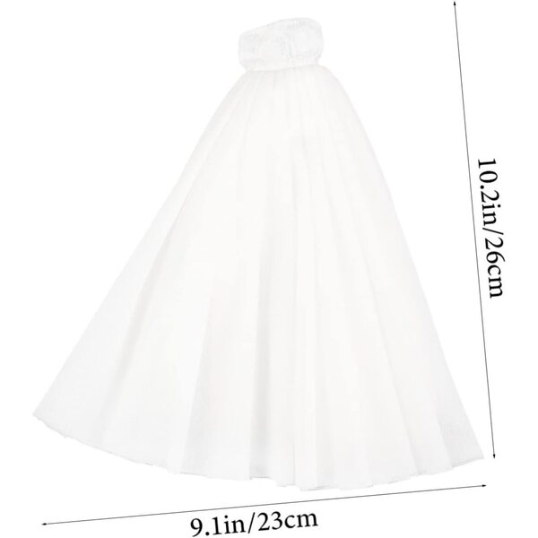 Robe da sposa per bambola bianca in tessuto tulle - Costume riutilizzabile decorativo