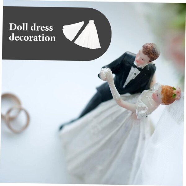 Robe da sposa per bambola bianca in tessuto tulle - Costume riutilizzabile decorativo