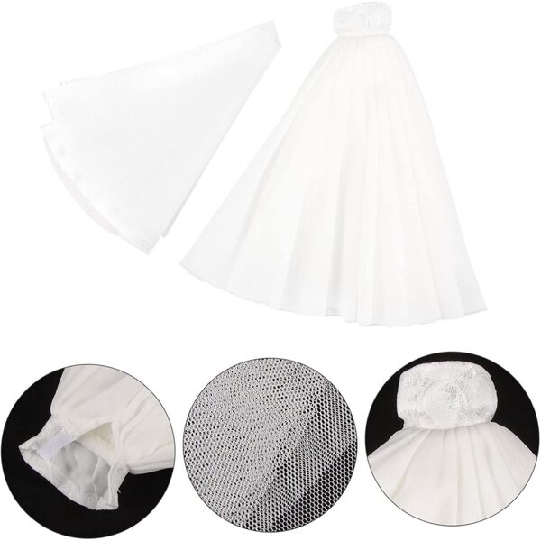 Robe da sposa per bambola bianca in tessuto tulle - Costume riutilizzabile decorativo