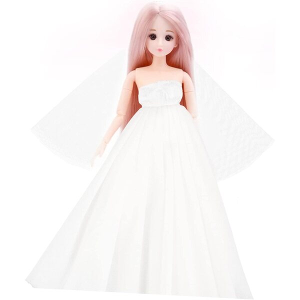 Robe da sposa per bambola bianca in tessuto tulle - Costume riutilizzabile decorativo