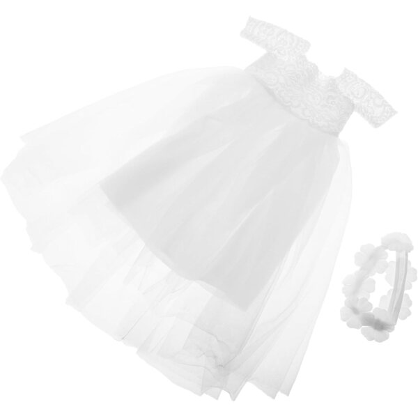 GALPADA Abito da Sposa per Bambole 18'' con Pizzo e Ricami Eleganti in Poliestere