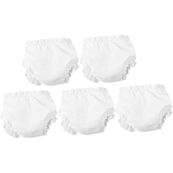 SOIMISS Set 5 Mutandine Bianche per Bambole, Mini Sotto-Vestiti Riutilizzabili