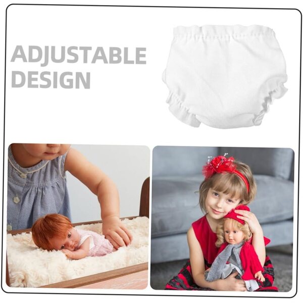 SOIMISS Set 5 Mutandine Bianche per Bambole, Mini Sotto-Vestiti Riutilizzabili