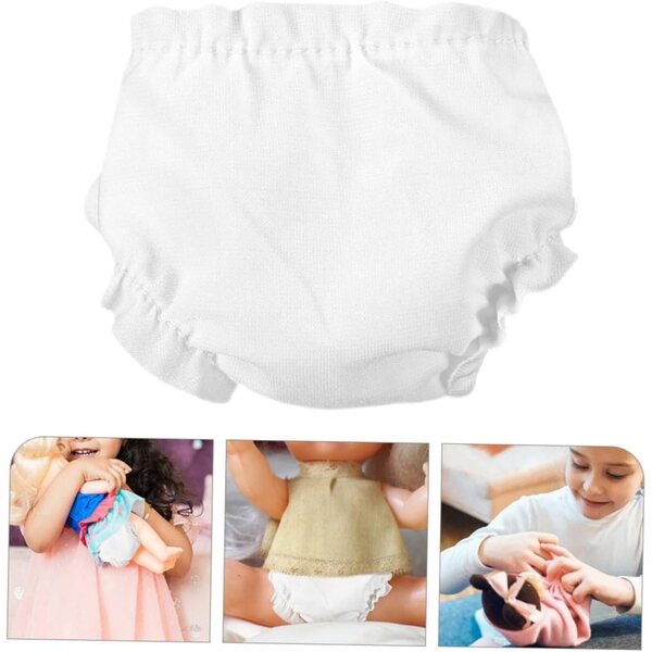 SOIMISS Set 5 Mutandine Bianche per Bambole, Mini Sotto-Vestiti Riutilizzabili