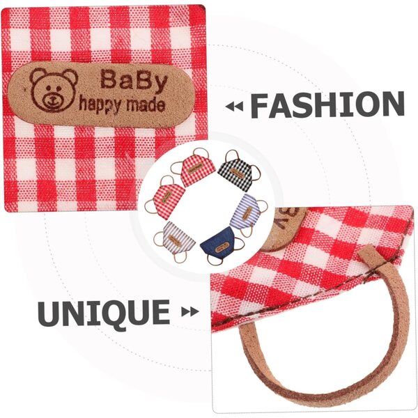 NOLITOY Set 6 Mini Tablier in Tessuto a Quadretti per Bambole, Accessori Vintage
