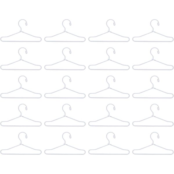 Set 20 cintres in acciaio inox per abiti di bambole, miniatura elegante e resistente