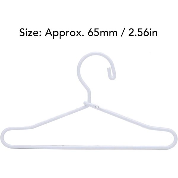 Set 20 cintres in acciaio inox per abiti di bambole, miniatura elegante e resistente