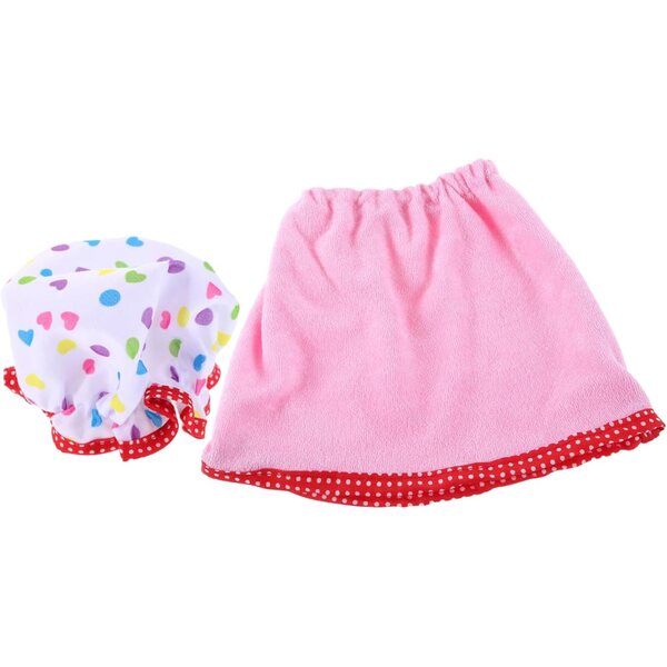 iplusmile Peignoir und Hut für 18-Zoll-Puppen, elegantes Set aus rotem Polyester