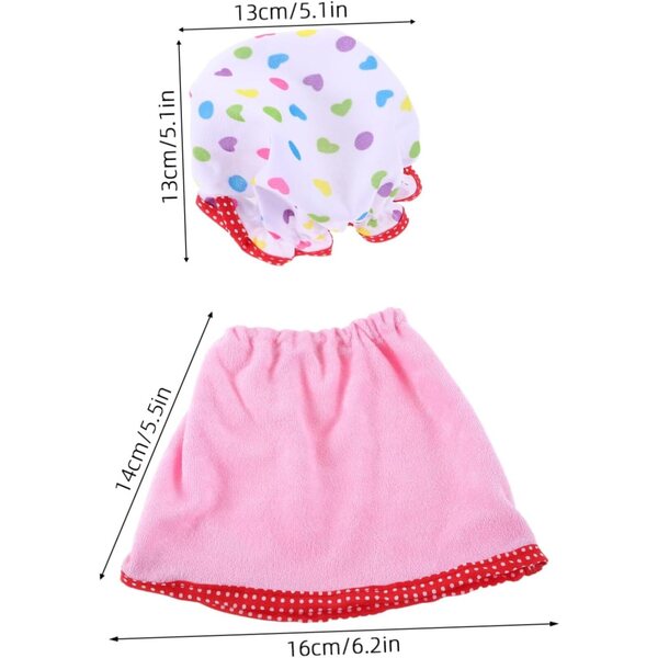 iplusmile Peignoir und Hut für 18-Zoll-Puppen, elegantes Set aus rotem Polyester