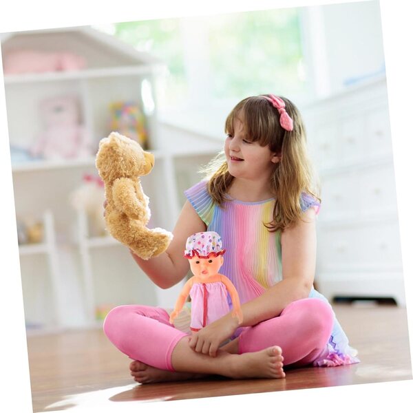 iplusmile Peignoir und Hut für 18-Zoll-Puppen, elegantes Set aus rotem Polyester