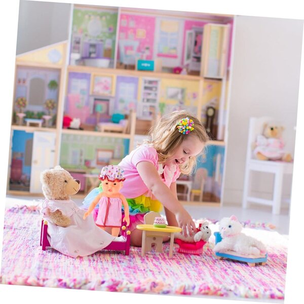 iplusmile Peignoir und Hut für 18-Zoll-Puppen, elegantes Set aus rotem Polyester