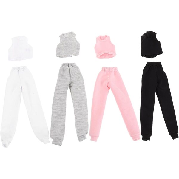 NOLITOY Set 4 Abiti Estivi per Bambole 30 cm: Gilet e Pantaloni Eleganti e Facili da Indossare
