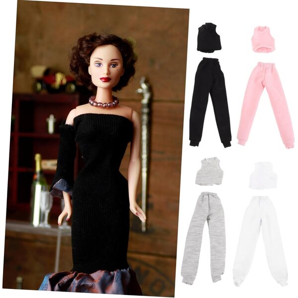 NOLITOY Set 4 Abiti Estivi per Bambole 30 cm: Gilet e Pantaloni Eleganti e Facili da Indossare