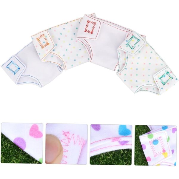 Set 4 Pannolini e Sottovesti per Bambole 45 cm - Accessori Per Giochi di Ruolo