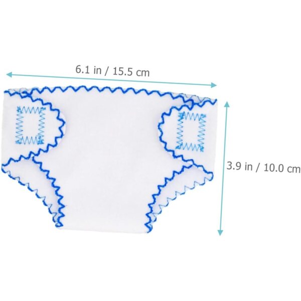 Couches in Tessuto Riutilizzabili per Bambole 15,5x10 cm - Set da 4 pezzi