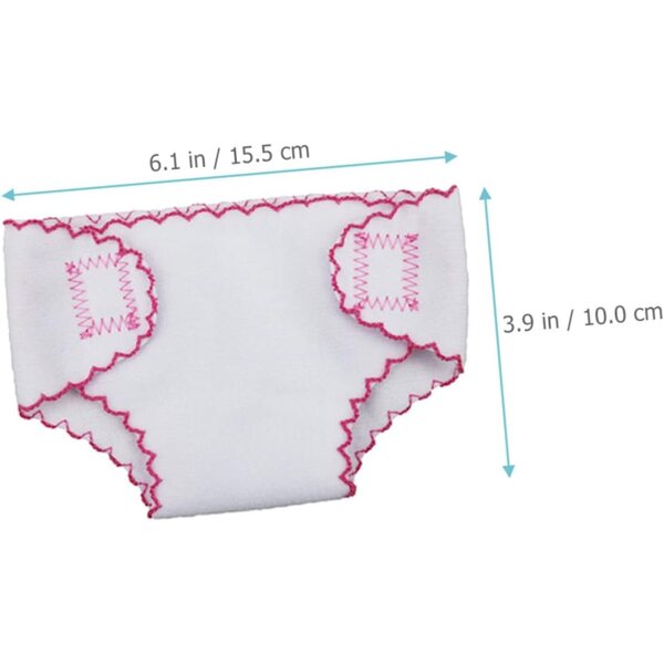Couches in Tessuto Riutilizzabili per Bambole 15,5x10 cm - Set da 4 pezzi