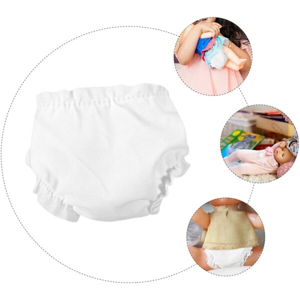 GALPADA Set 5 Culottes Elastiche Bianche per Bamboles - Accessori Gioco e DIY
