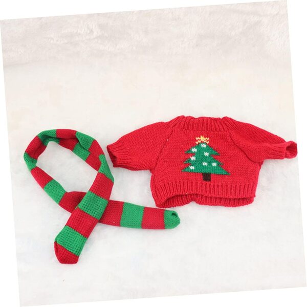 UPKOCH Mini-Pullover und Schal-Set für Puppen, Winterkleidung aus Stoff, Einheitsgröße
