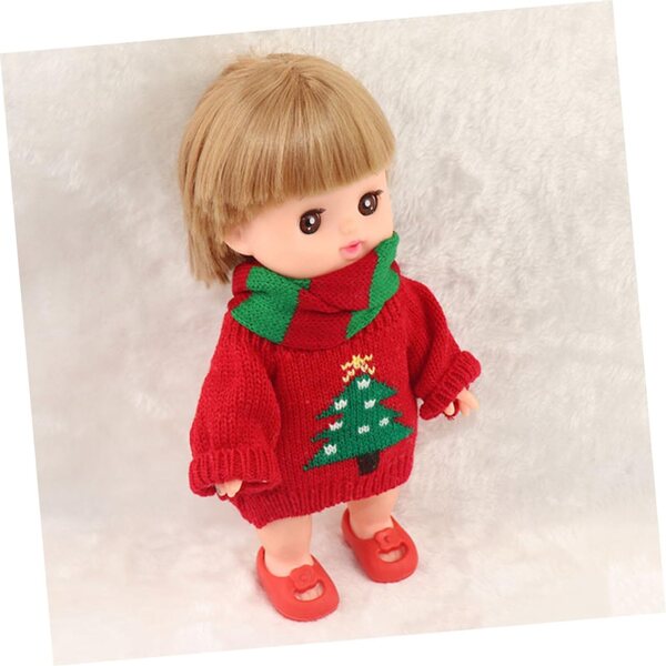UPKOCH Mini-Pullover und Schal-Set für Puppen, Winterkleidung aus Stoff, Einheitsgröße