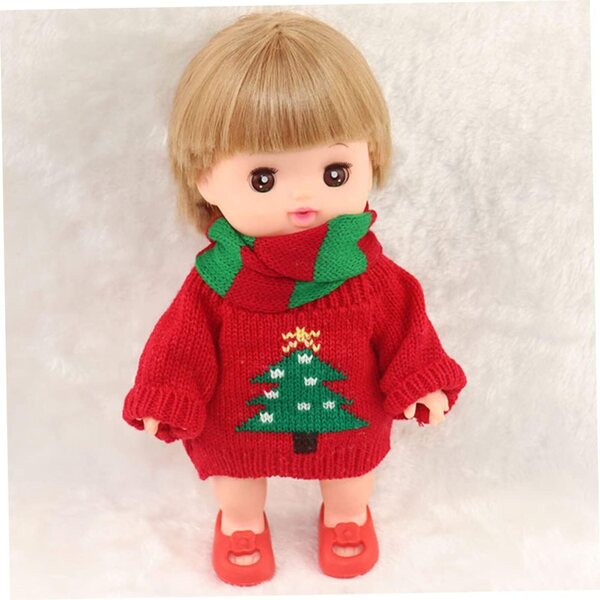 UPKOCH Mini-Pullover und Schal-Set für Puppen, Winterkleidung aus Stoff, Einheitsgröße