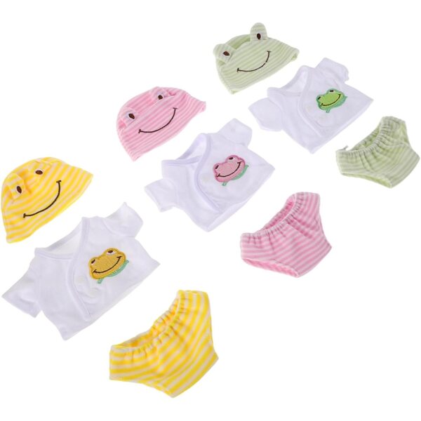 Abbigliamento Miniatura per Bambole 30 cm - 3 Costumi in Tessuto Cotone Colorati NOLITOY
