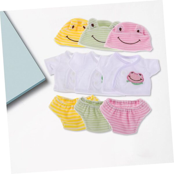 Abbigliamento Miniatura per Bambole 30 cm - 3 Costumi in Tessuto Cotone Colorati NOLITOY