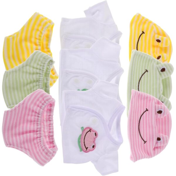Set mit 3 Kostümen für 30-cm-Puppen – farbenfrohe und wechselbare Kleidung aus Polyester