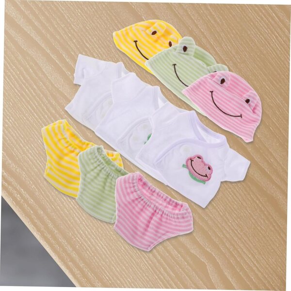 Set mit 3 Kostümen für 30-cm-Puppen – farbenfrohe und wechselbare Kleidung aus Polyester
