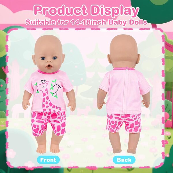 Pyjama due pezzi per bambole - Abbigliamento morbido e confortevole Xerteam