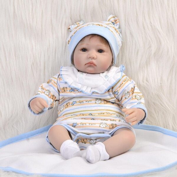 Amagogo Set 5 Pezzi Abbigliamento Bambola 17-18 Pollici in Cotone Blu e Bianco